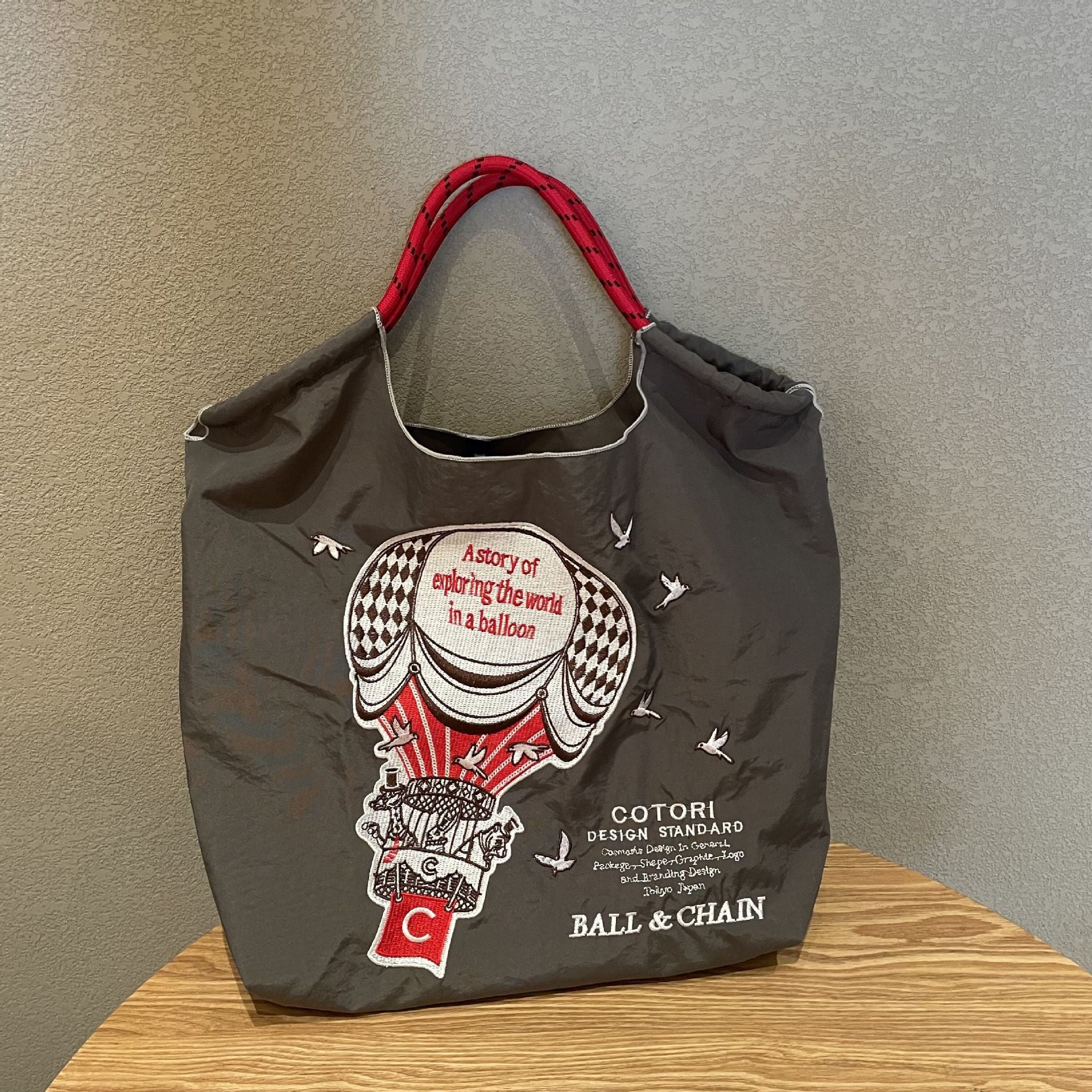 Wholesale Nylon Hot Air Balloon Embroidery Eco-Friendly Cloth Bag Single Shoulder Handbag