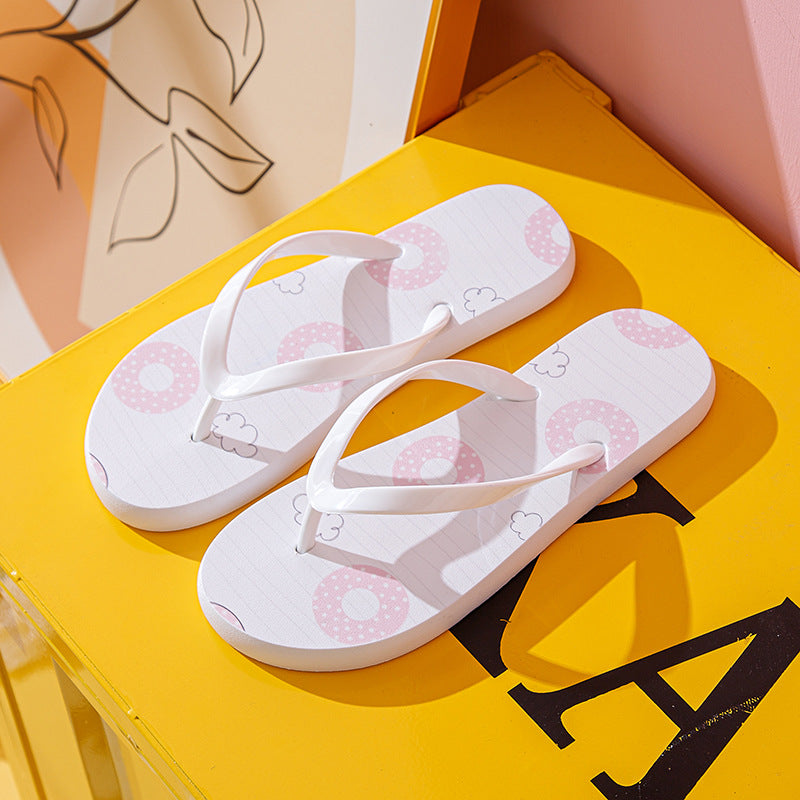Wholesale Summer Non-slip Simple Cartoon Print Pvc Flip Flops