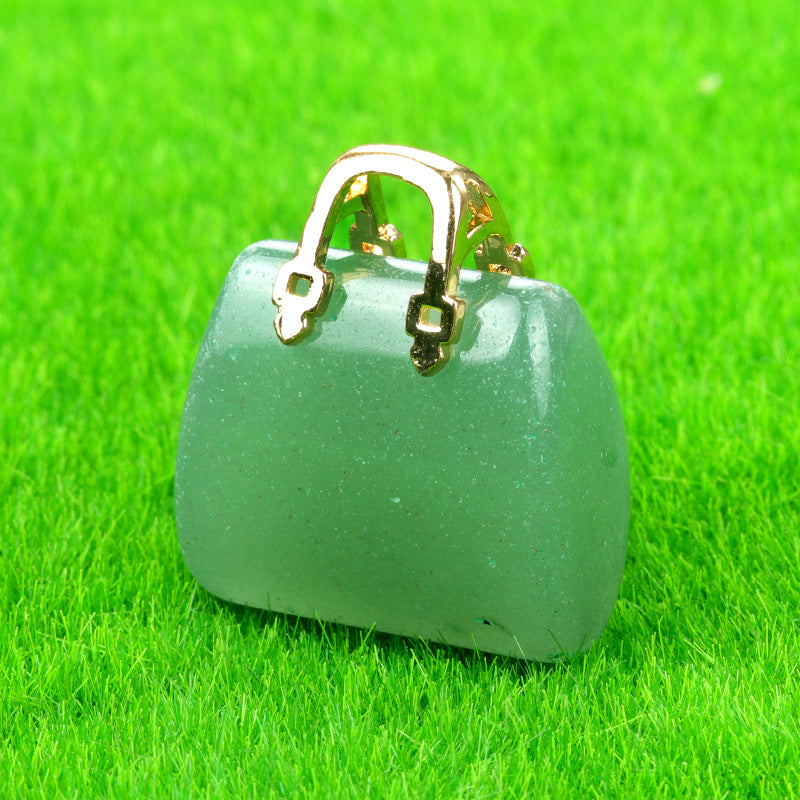 Wholesale Natural Crystal Stone Mini Handbag Bag Decoration