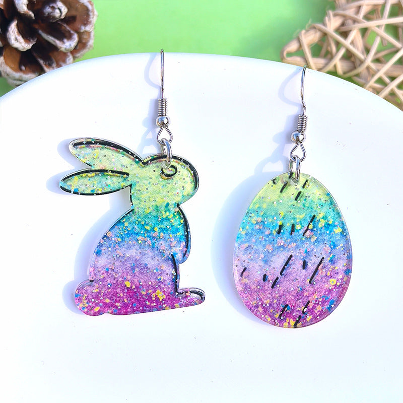 Wholesale Easter cartoon rabbit Easter egg acrylic earrings