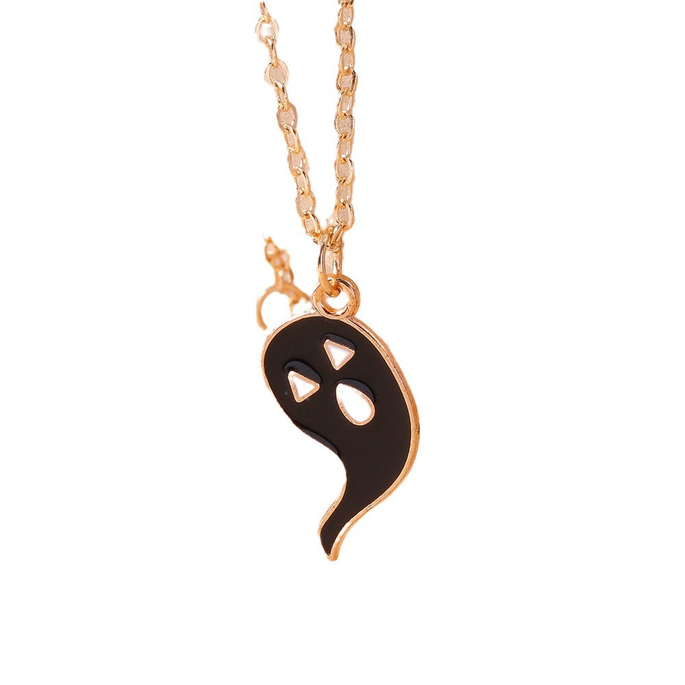 Wholesale Halloween Ghost Necklace Cartoon Cute Ghost Alloy Collarbone Chain