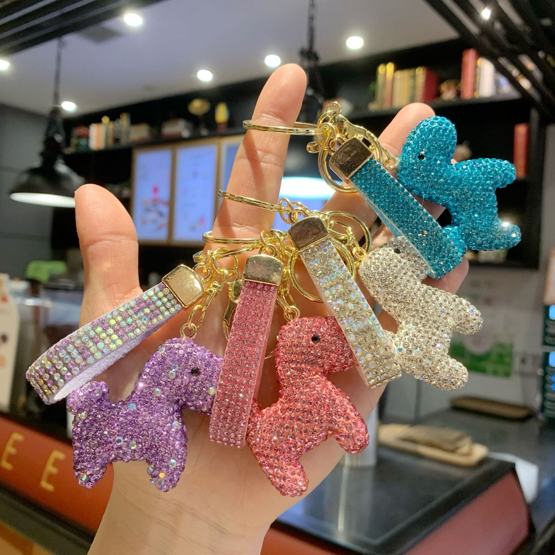 Wholesale Cute Rhinestone Pony Keychain