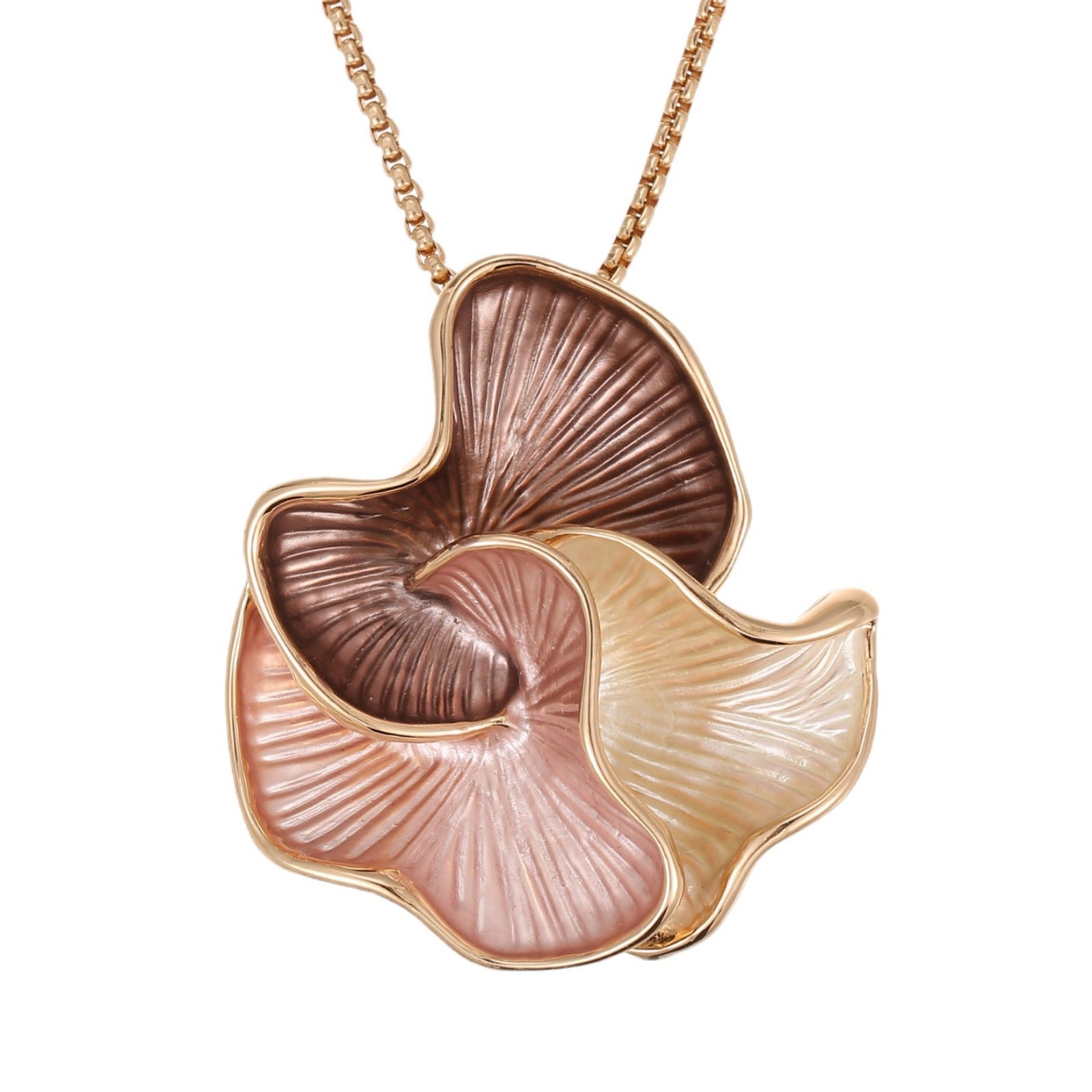 Wholesale 3pcs New Color Painting Oil Geometric Petal Stud Earrings Pendant Set