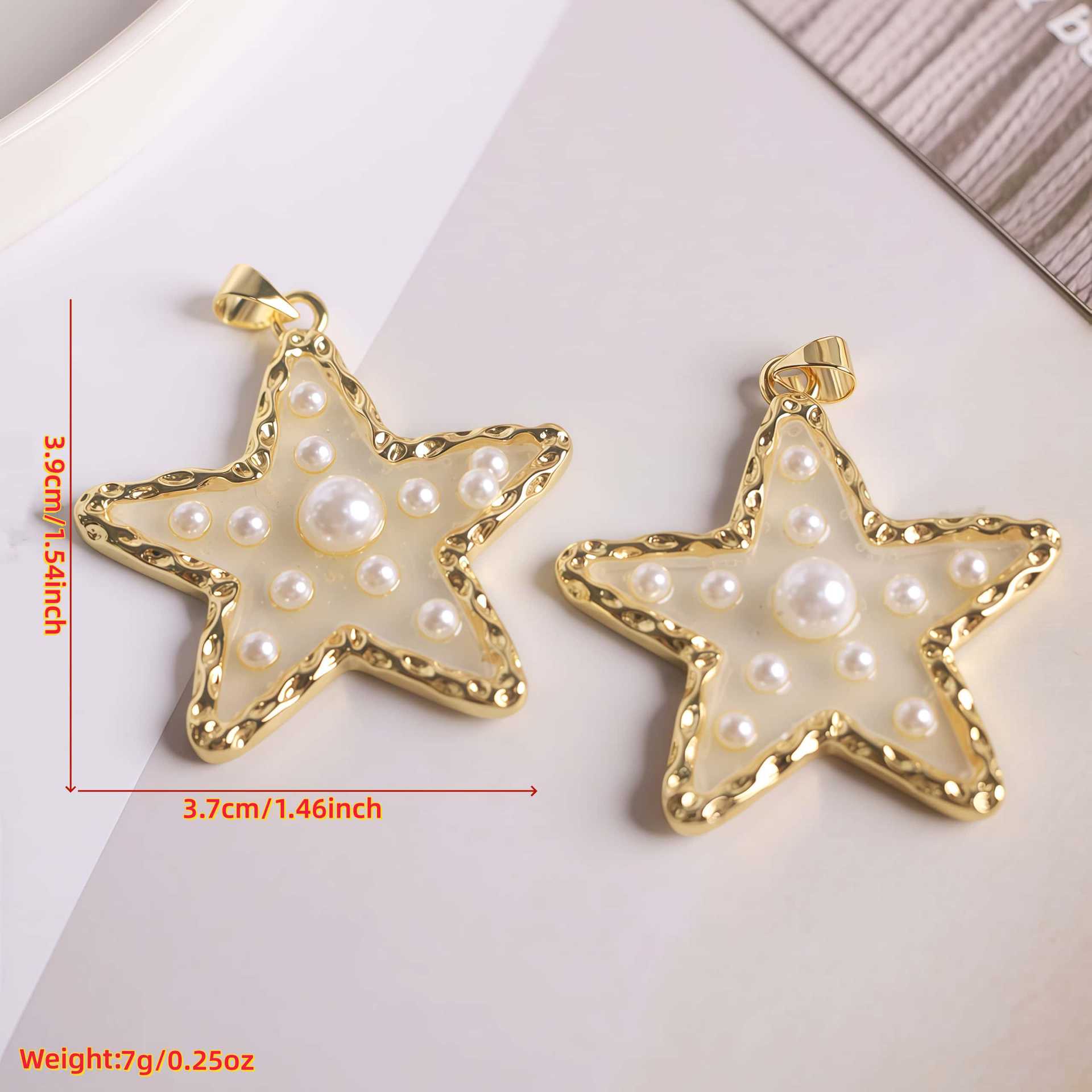 Wholesale Inlaid pearl star heart-shaped circular pendant