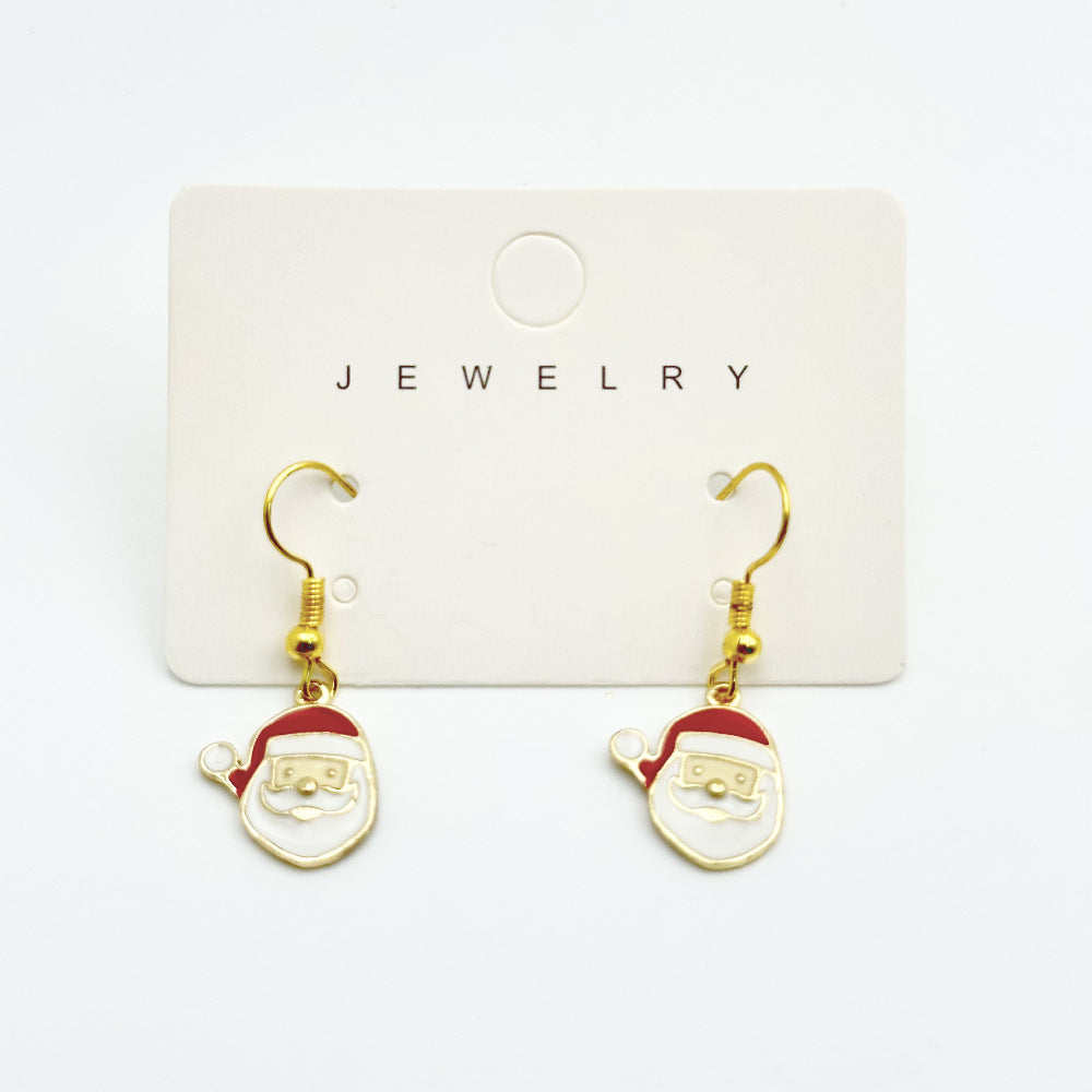 Wallesar Santa Claus Christmas Tree Cartoon Earrings