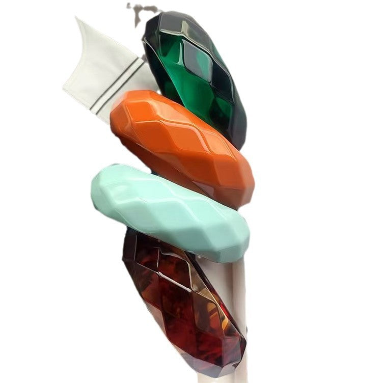 Wholesale Three-dimensional Crystal Imitation Colorful Acrylic Shaped Wide Textured Environmentally Friendly Bracelet