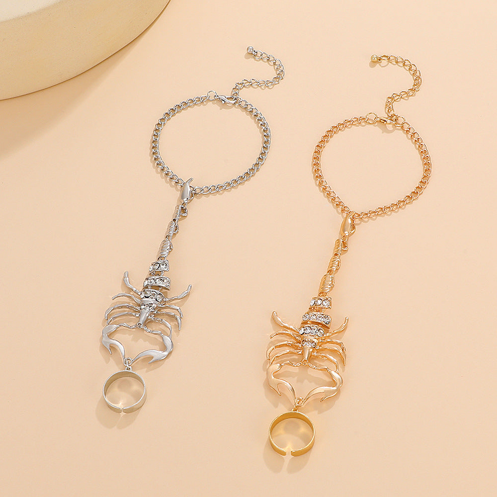 Wholesale Scorpion finger-inlaid zircon gemstone three-dimensional scorpion bracelet