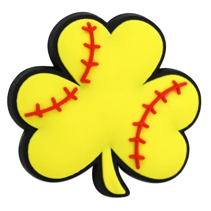 Wholesale Random 100pcs/pack PVC soft rubber perforated beaded accessories for ball sports series   Focal Beads