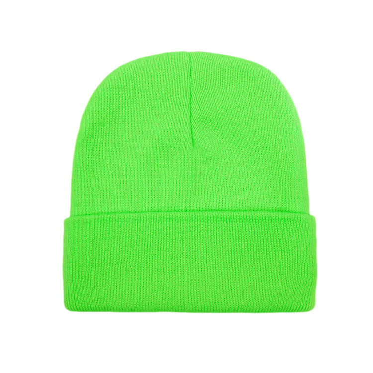 Wholesale Acrylic plain solid color embroidered beanie windproof earmuffs warm knitted beanie to keep out the cold