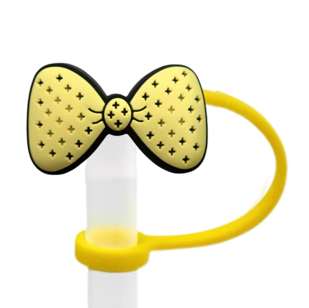 Wholesale 10pcs Bow Straw Cap Silicone Straw Tube Cap