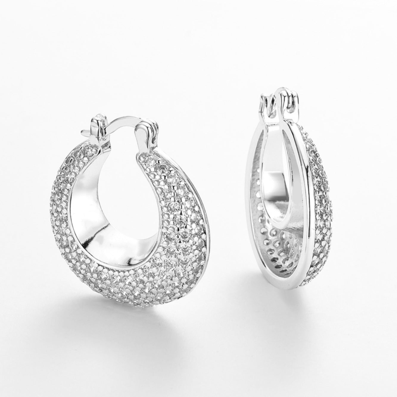 Wholesale Micro-paved zircon earrings,  full diamond design,  elegant and vintage.