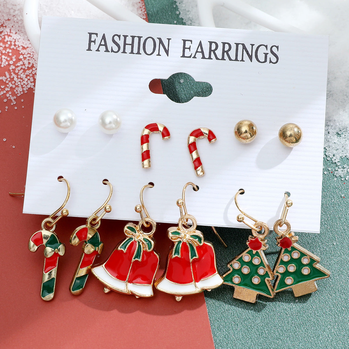 Wholesale Christmas Santa Claus Snowflake Bell Elk Alloy Earrings