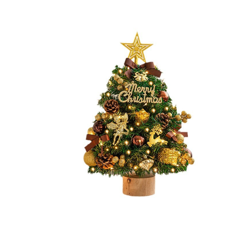 Wholesale Christmas small red desktop Christmas tree stakes ornaments DIY material package to decorate Christmas