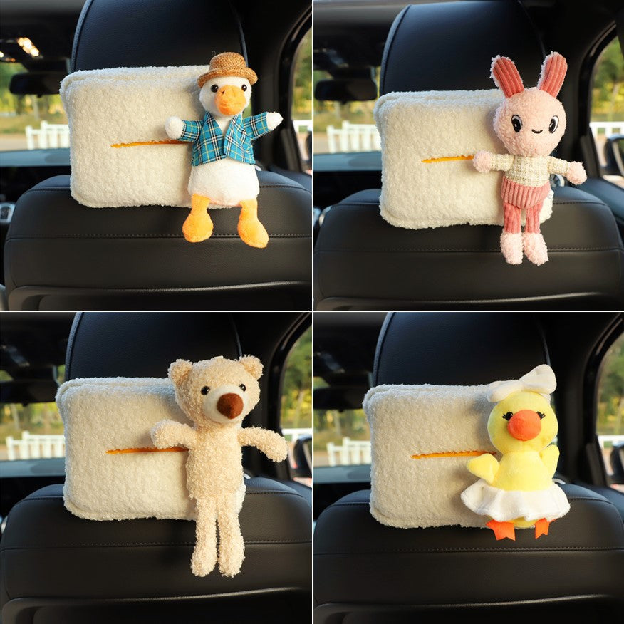Wholesale car paper drawer bag creative cute lambskin car tissue box