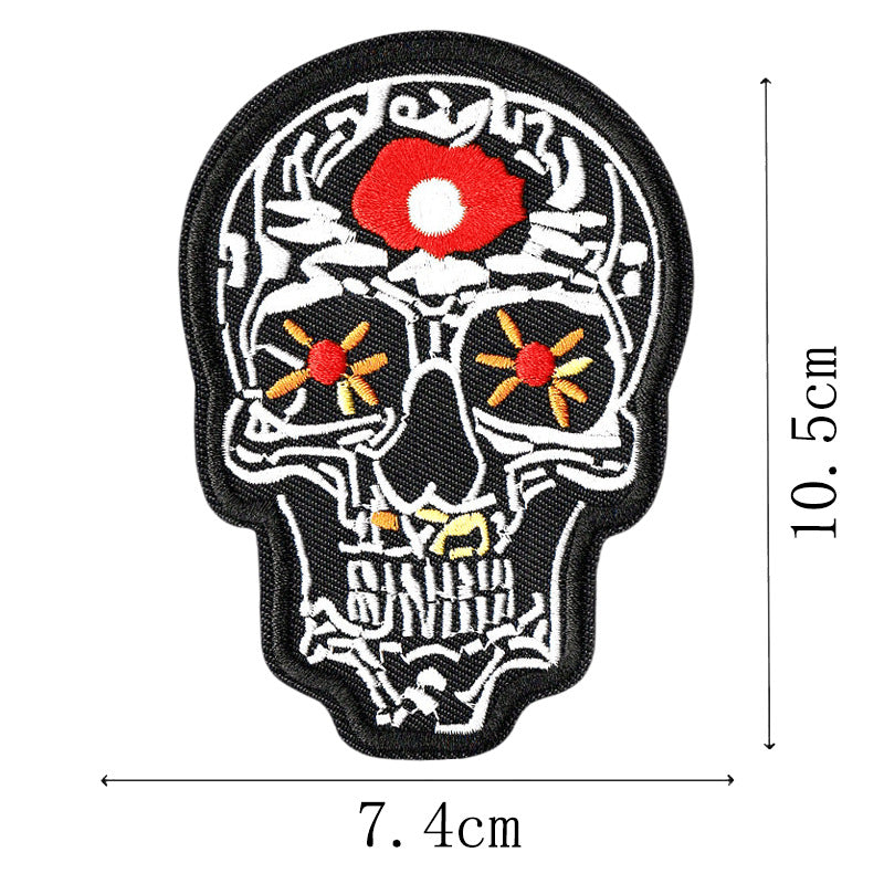 Wholesale Punk Skull Embroidered Patches DIY Sew On Clothing Accessory For Coats