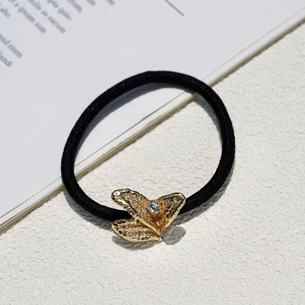 Wholesale pearl headdress metal hair rope hair accessories niche hair rope