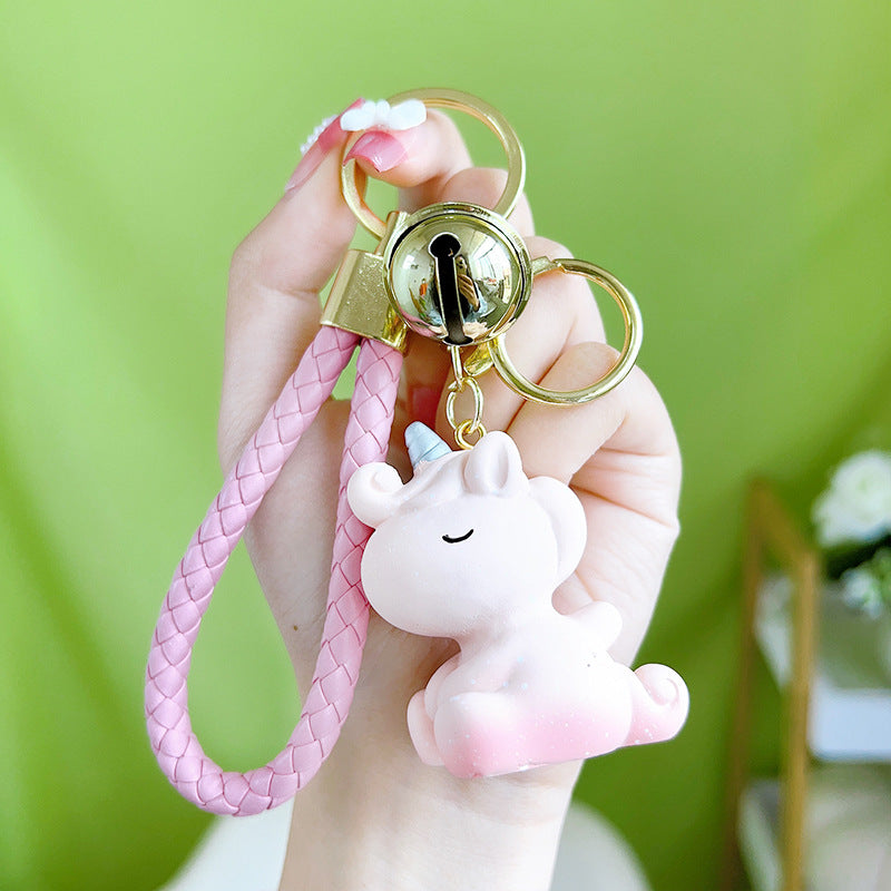 Wholesale Resin Star Snow Unicorn Keychain