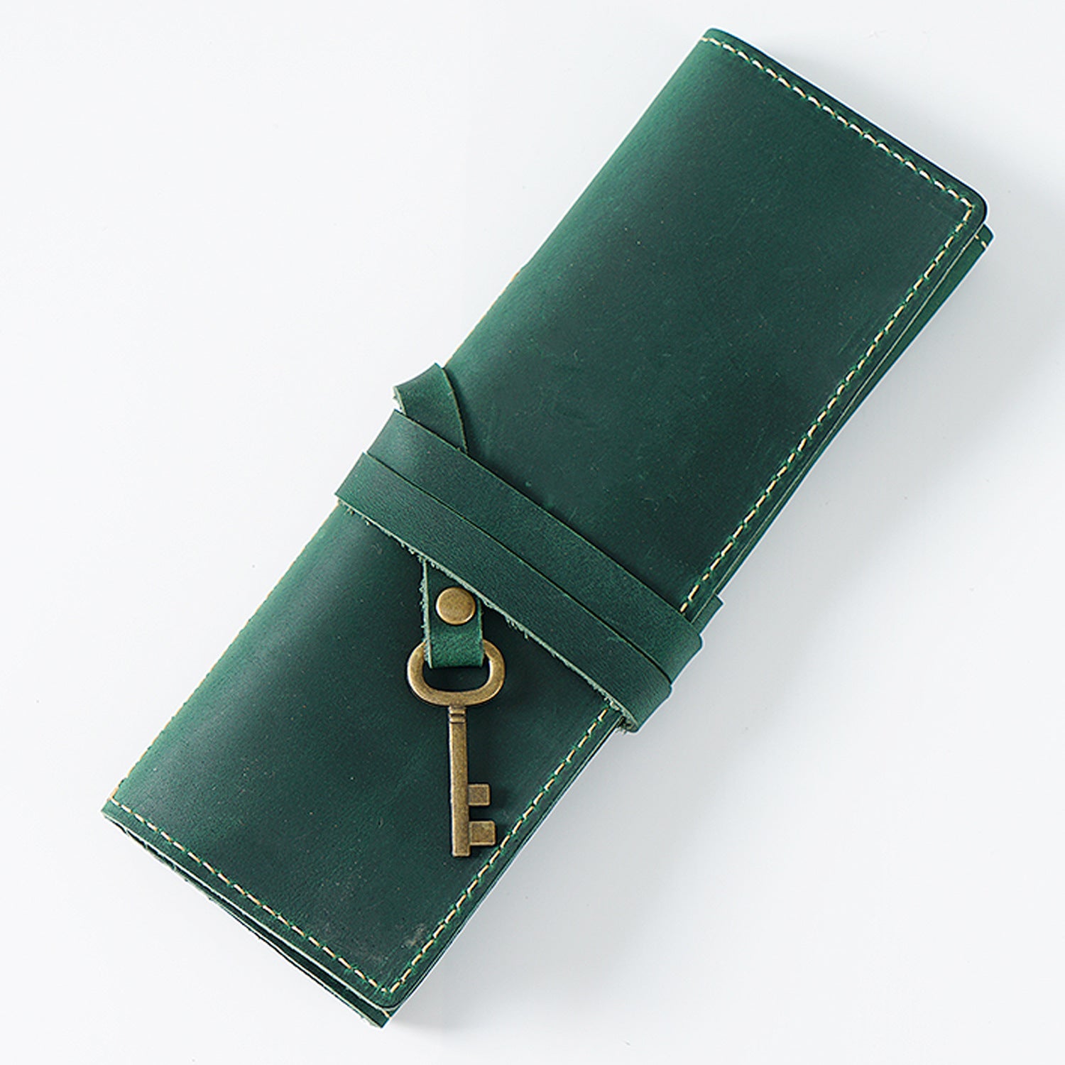 Wholesale First Layer Cowhide Vintage Handmade Multifunctional Pencil Case