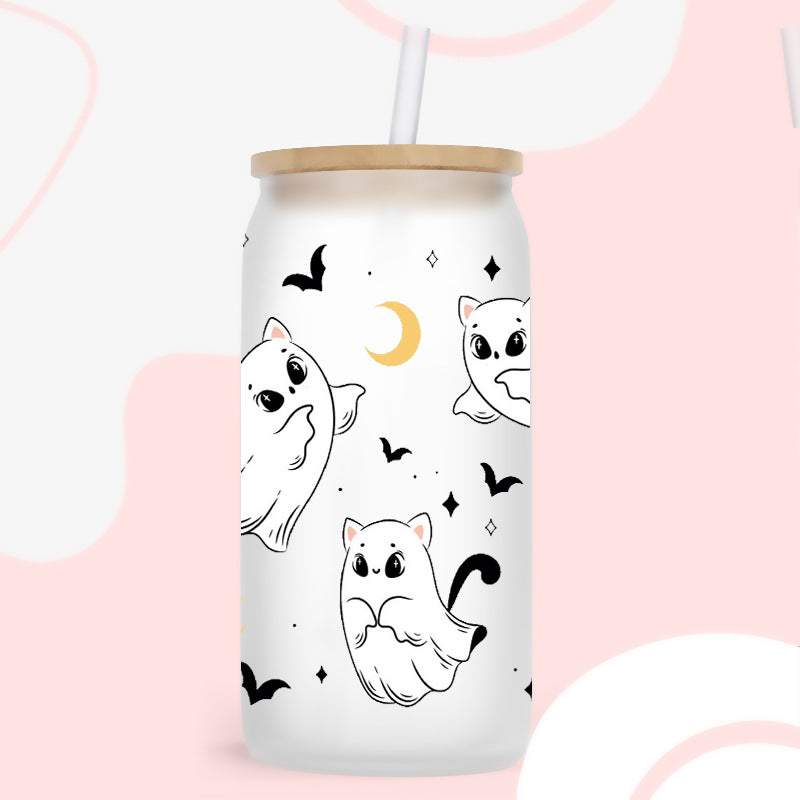 Wholesale Bat Plant Ghost Halloween 16oz Cup UV DTF Wraps