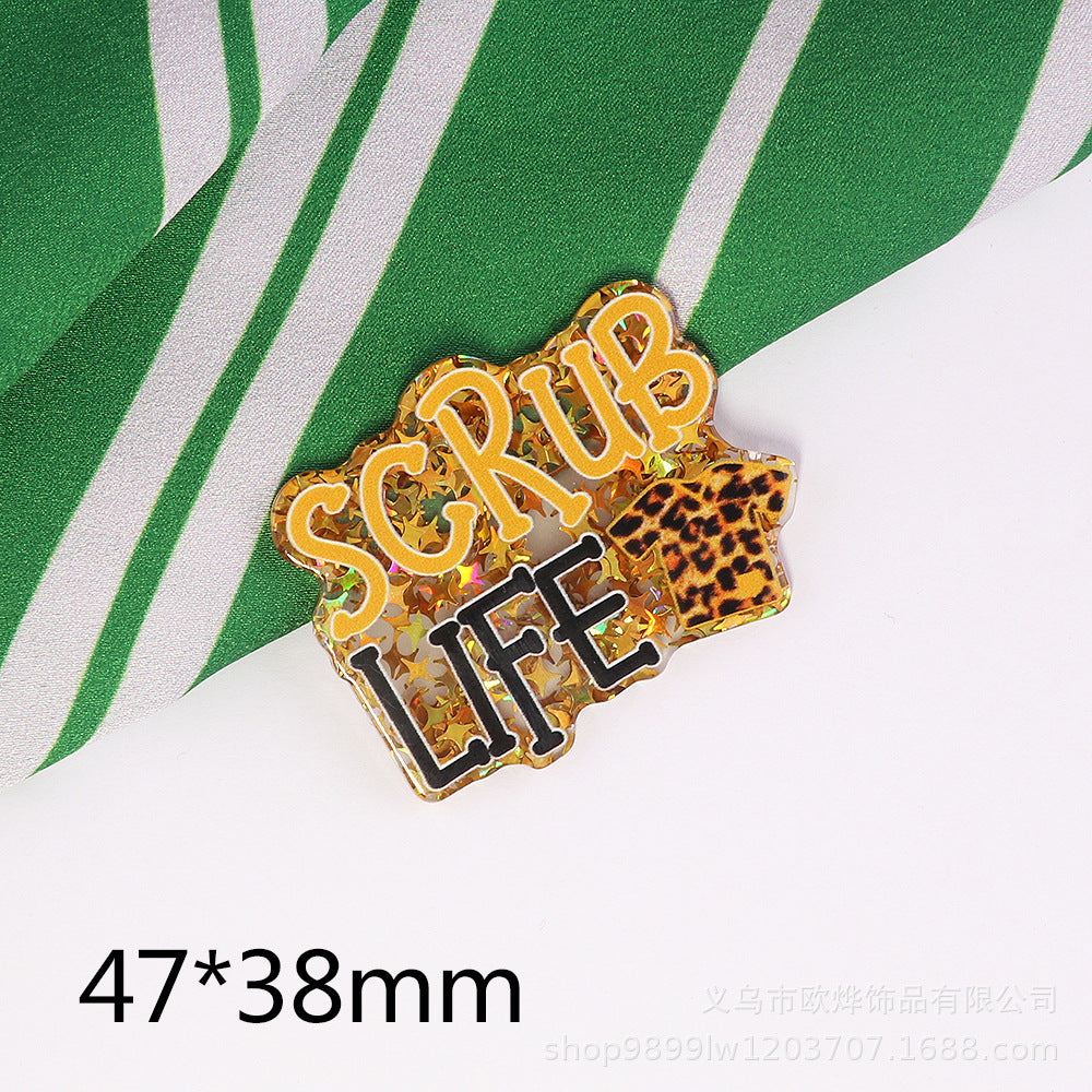 Wholesale 10pcs cartoon organ medical letter bag jewelry acrylic cute Acrylic Flatback accessories