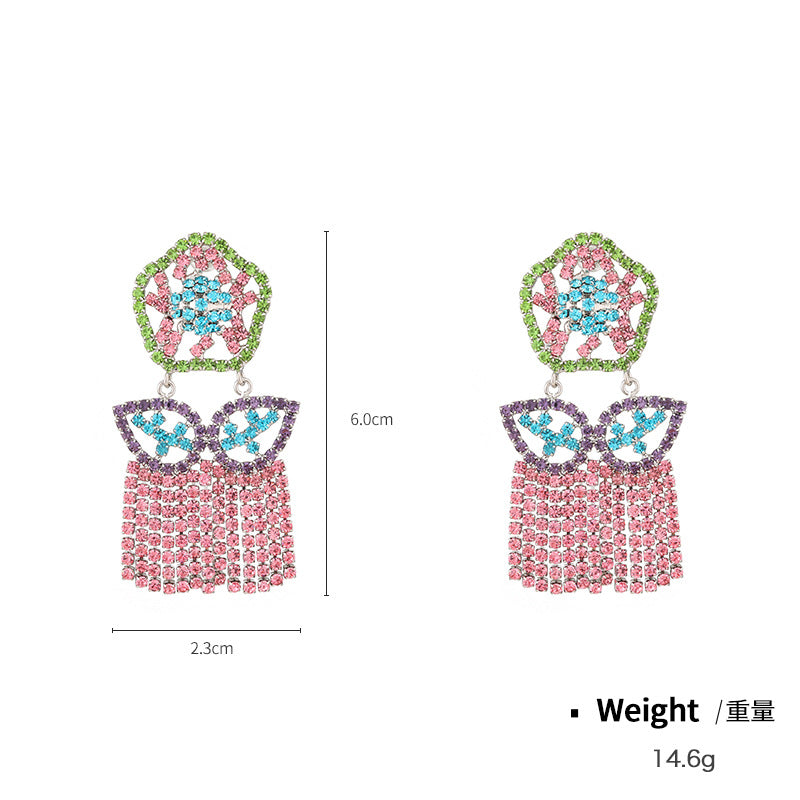 Wholesale Cyberpunk Dopamine Colorful Tassel Earrings