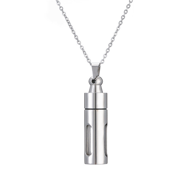 Wholesale Can open perfume bottle pendant stainless steel necklace