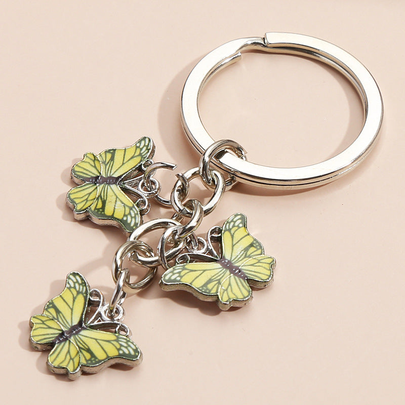 Wholesale Zinc Alloy Colored Butterfly Keychains