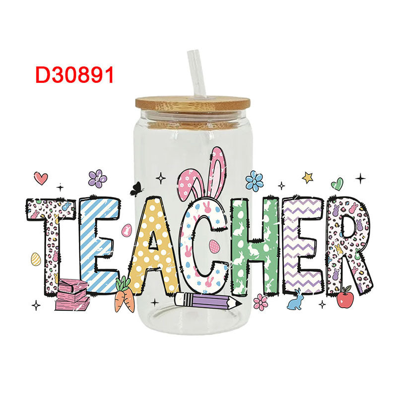 Wholesale Stationery and Beverage Teacher's Day 16oz Cup UV DTF Wraps