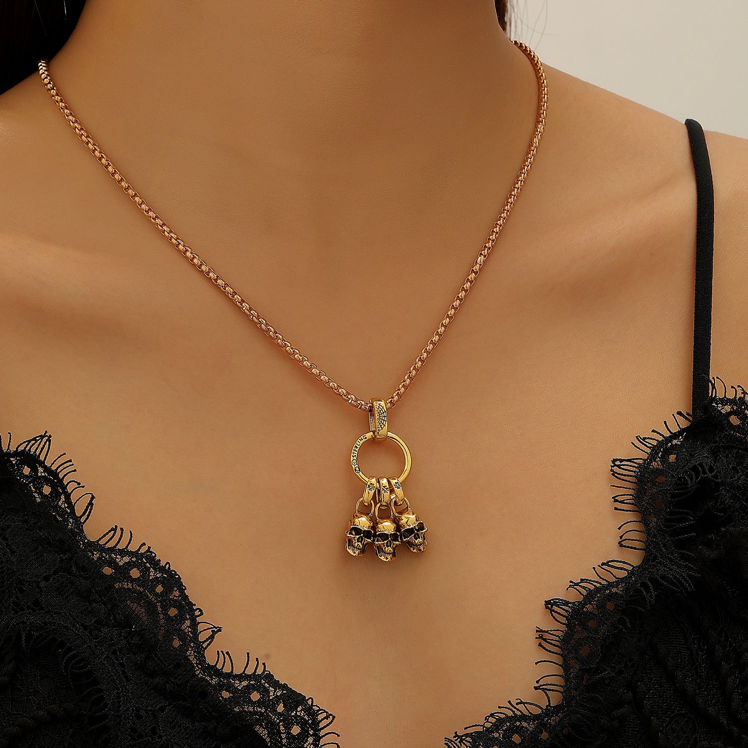 Wholesale Bold Gothic Skull Choker Necklace And Bracelet Set For Women Trendy  Jewelry Accessory