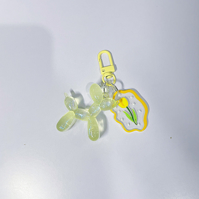 Keychain de perro con globo de aire acrílico acrílico al por mayor