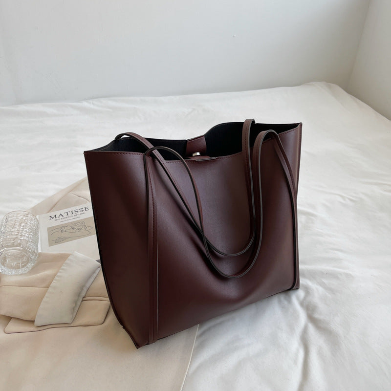 Wholesale PU Solid Color Tote Bag Shoulder Bag