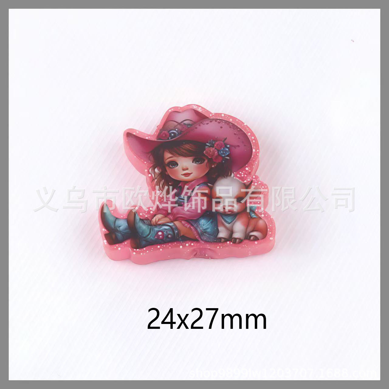 Wholesale 10pcs glitter cartoon straight-hole DIY acrylic beads OLY Exclusive