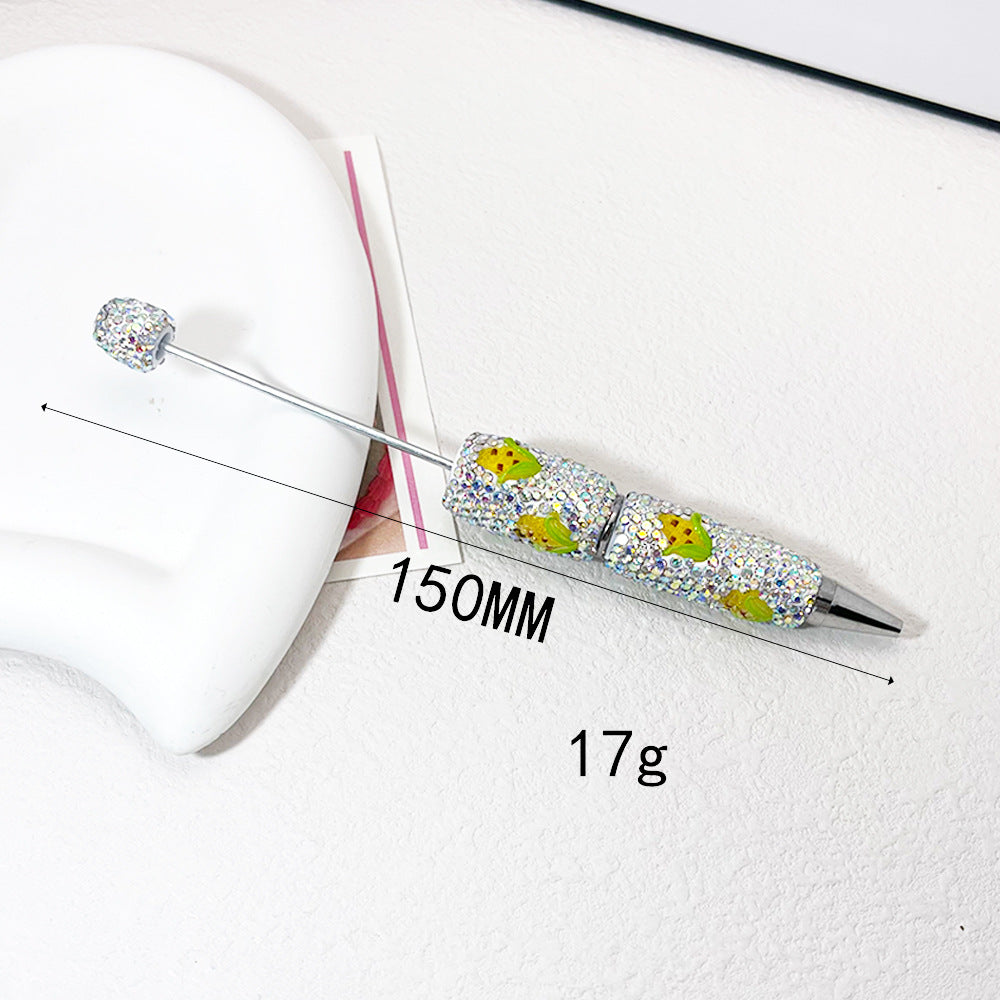 Wholesale  5pcs Fruit Cartoon Cute Full Diamond Fancy Beadable Pens