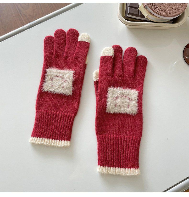 Wholesale Autumn and Winter Outdoor Cycling Cold and Warm Touch Screen Knitted Gloves