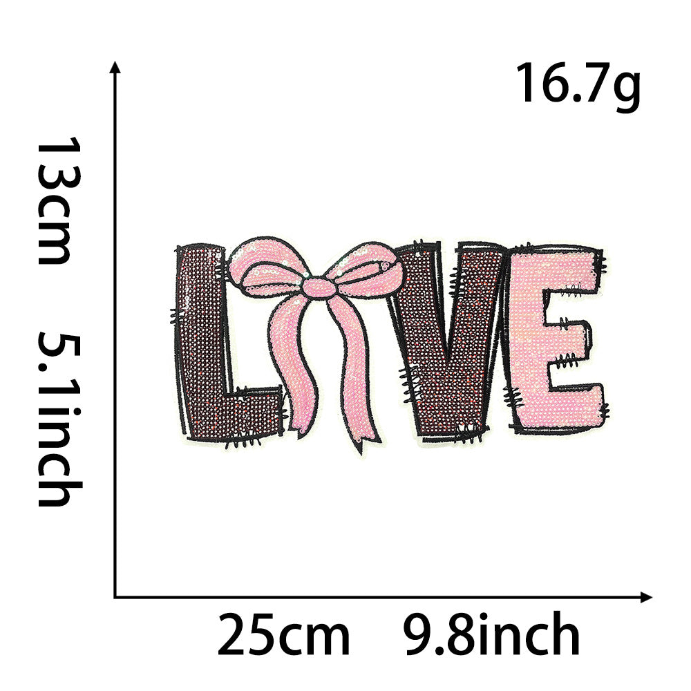 Wholesale 28Cm Towel Embroidery Patch Be Mine Red Stylish Coat Embellishment Everyday Fashion Accessory