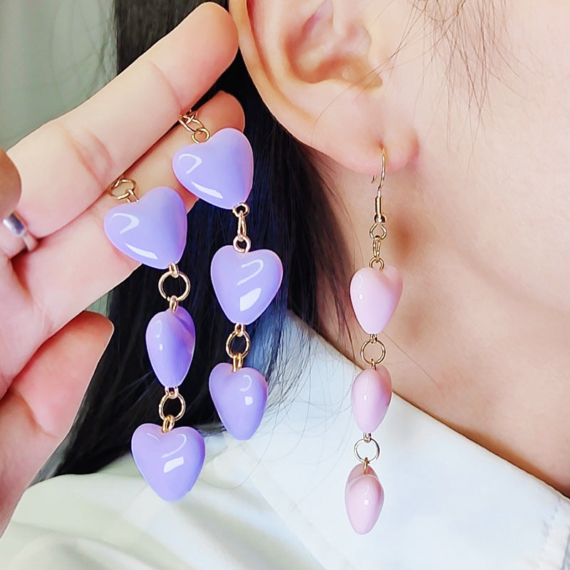 Wholesale Valentine's Day Three-piece Heart Simple Sweet Acrylic Personality Earrings