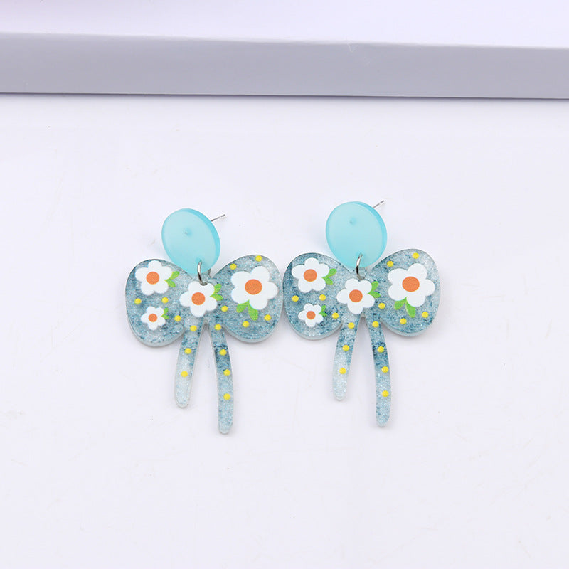 Wholesale Bow Colored Acrylic Earrings