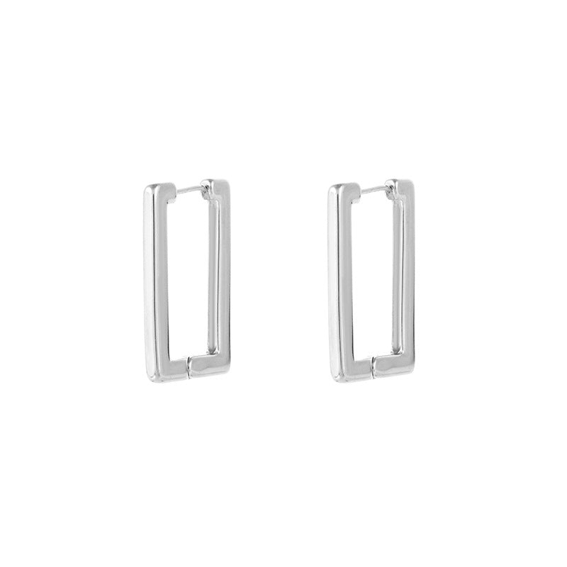 Wholesale Golden electroplated geometric block earrings