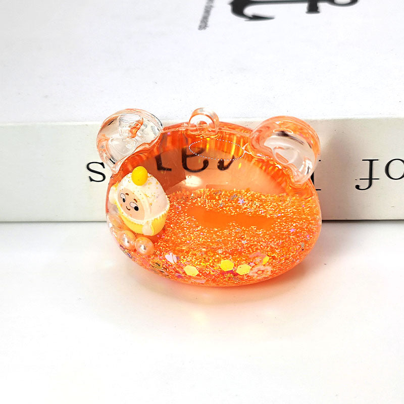 Wholesale Acrylic Oil-filled Double Drift Sand Bottle Key Chain Accessories