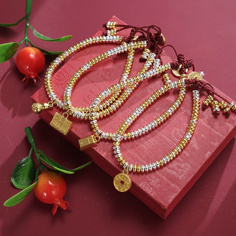 Wholesale Gold and silver mixed immediately get rich scenic area braided bracelet