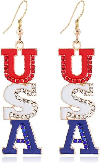 Wholesale 10pcs Independence Day layered star  Luxury Earrings