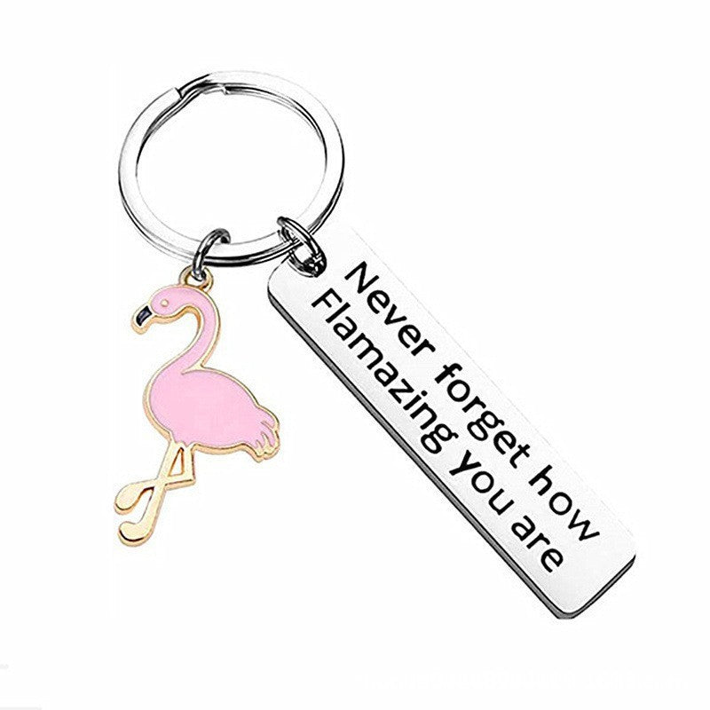 Wholesale Flamingo Stainless Steel Keychain