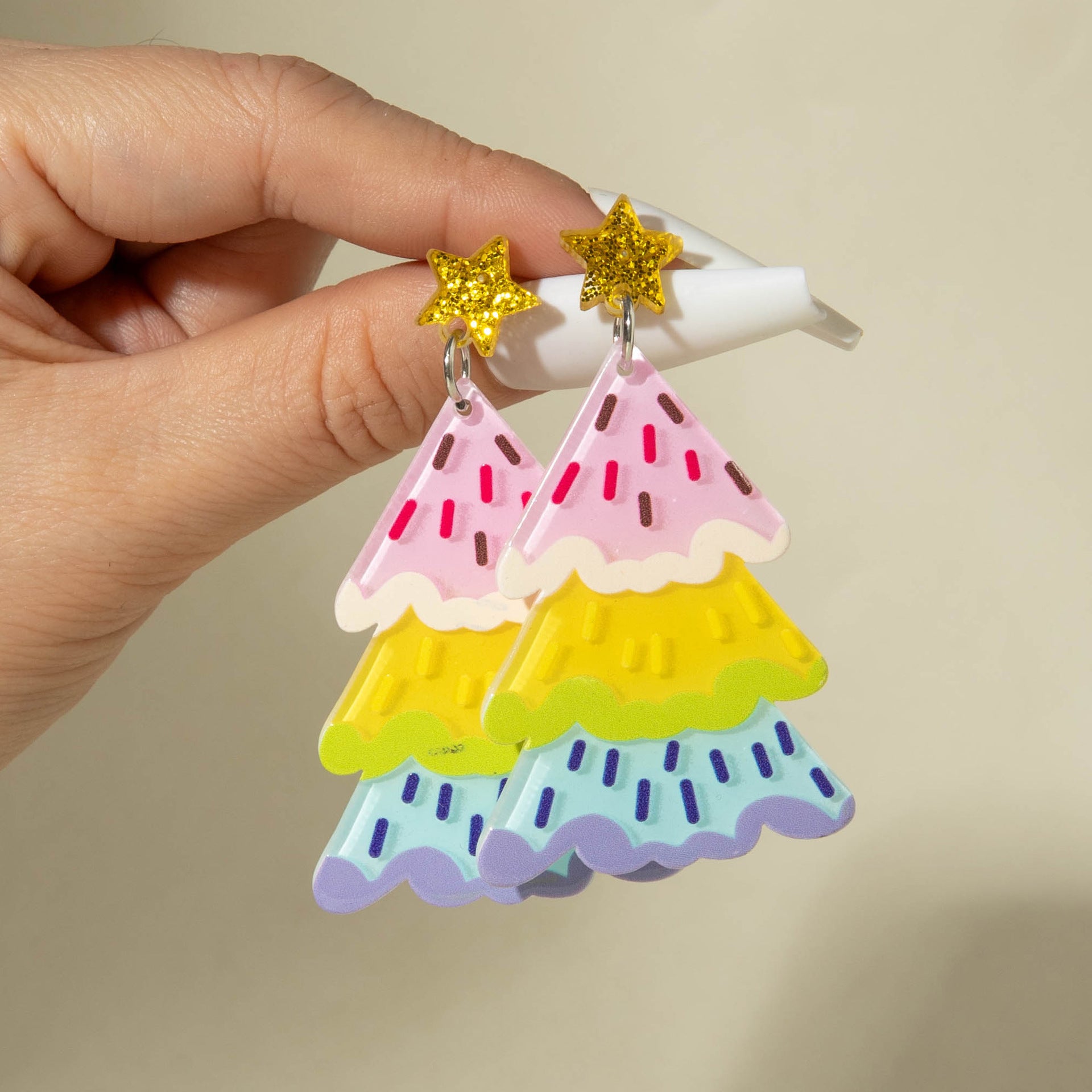 Wholesale  Santa Claus glitter Acrylic Earrings