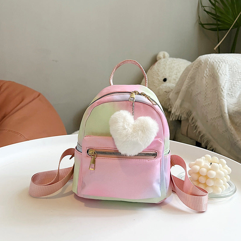 Mochila de corazón colorido de poliéster al por mayor