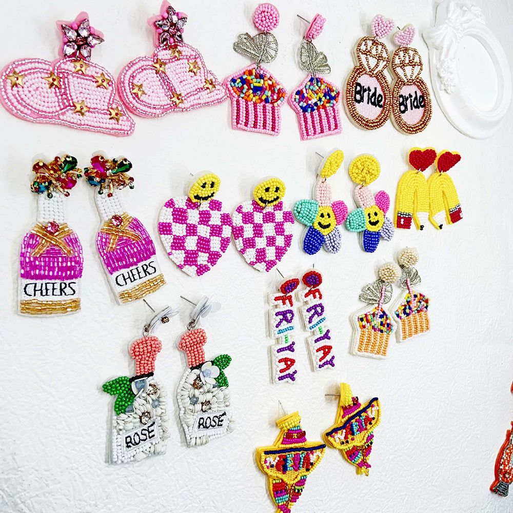 Wholesale Colorful Super Sparkling Rhinestone Long Tassel Earrings