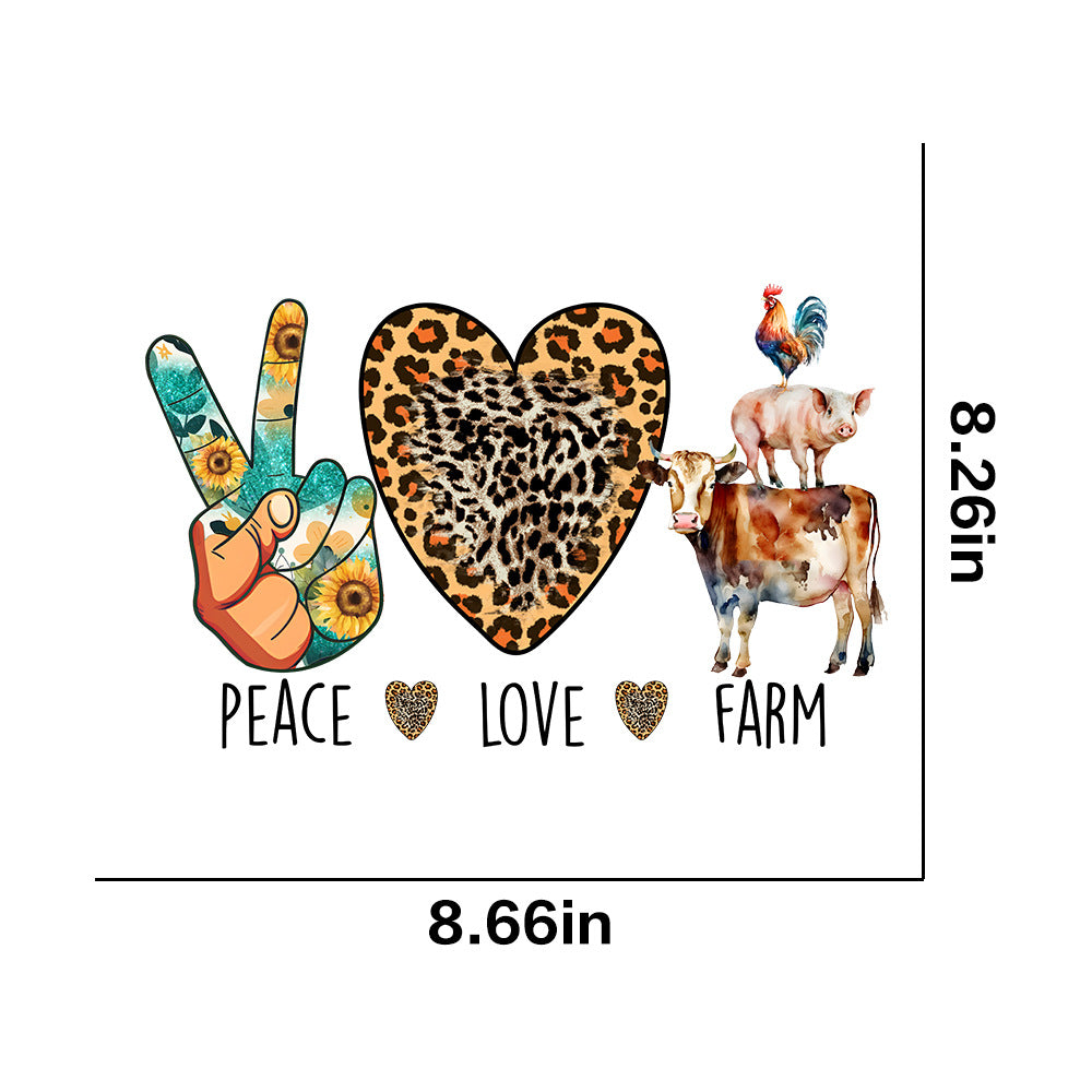 Wholesale Farm animals chickens pigs flowers UV DTF Ready to Press Transfers Wraps