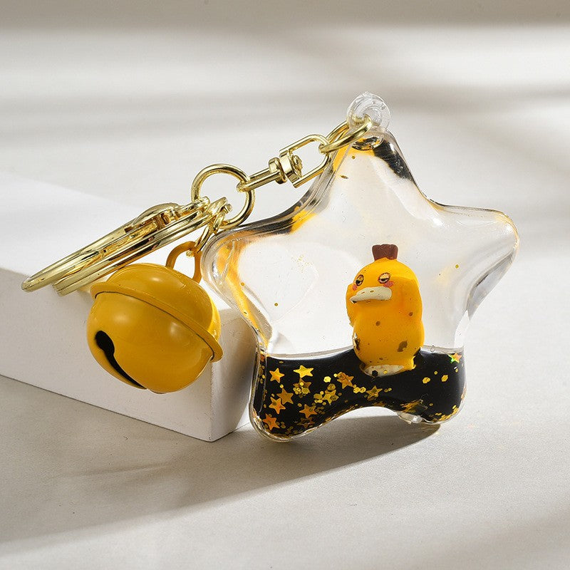 Wholesale Acrylic oil-filled capybara keychain