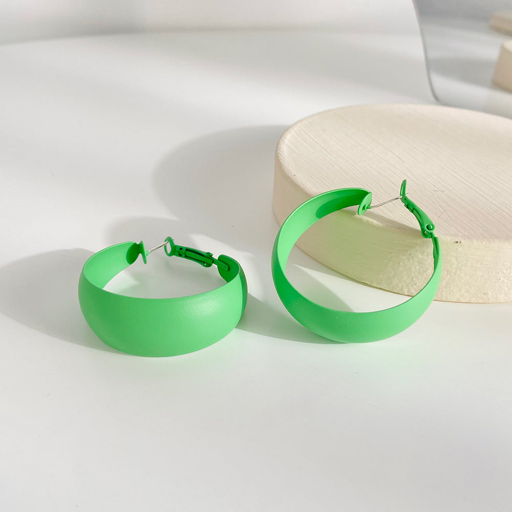 Wholesale Retro exaggerated large earrings with colorful C-shaped earrings