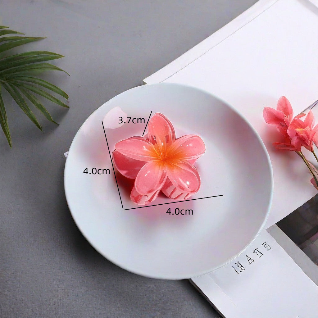 Wholesale Colorful Acrylic Egg Flower Women's Head DIY Shark Clip Hairpin Jewelry