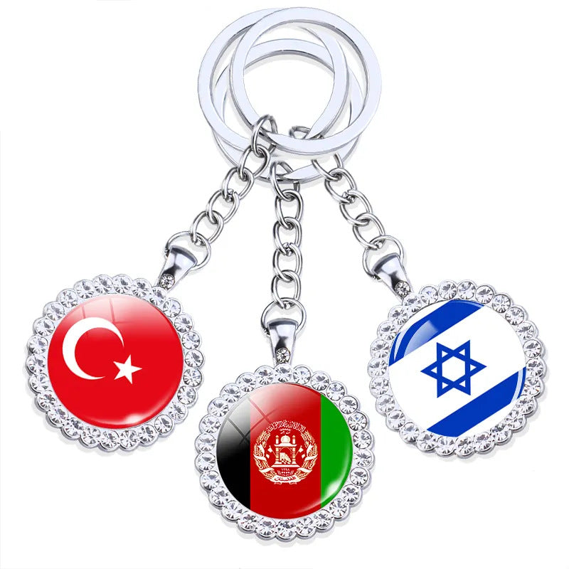 Wholesale of World Flag Alloy Keychains